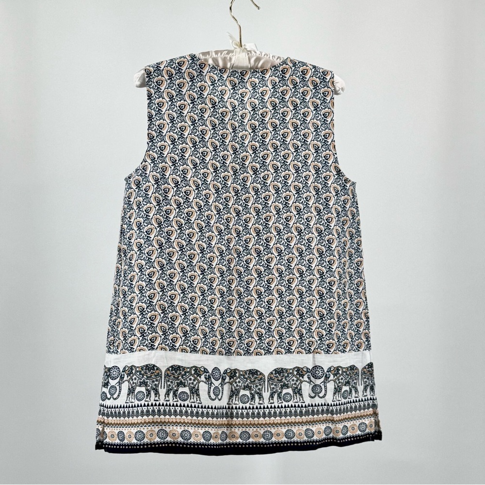 J. Jill Love Linen Women’s Sleeveless Tunic Top Floral Elephant Print Size M - Picture 9 of 9